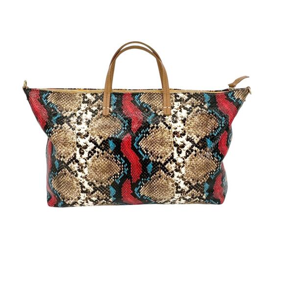 CLARE V. Attache Tote in Garden Snake with Additional Strap - Picture 3 of 13